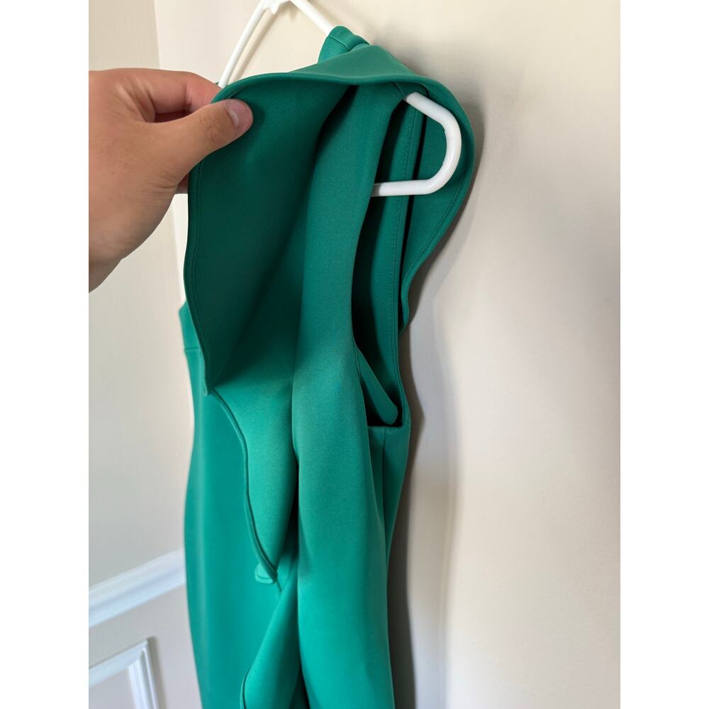 Green Preppy Ruffle Side Calvin Klein *HEMMED* Midi Length Dress Summer Formal - Picture 5 of 14